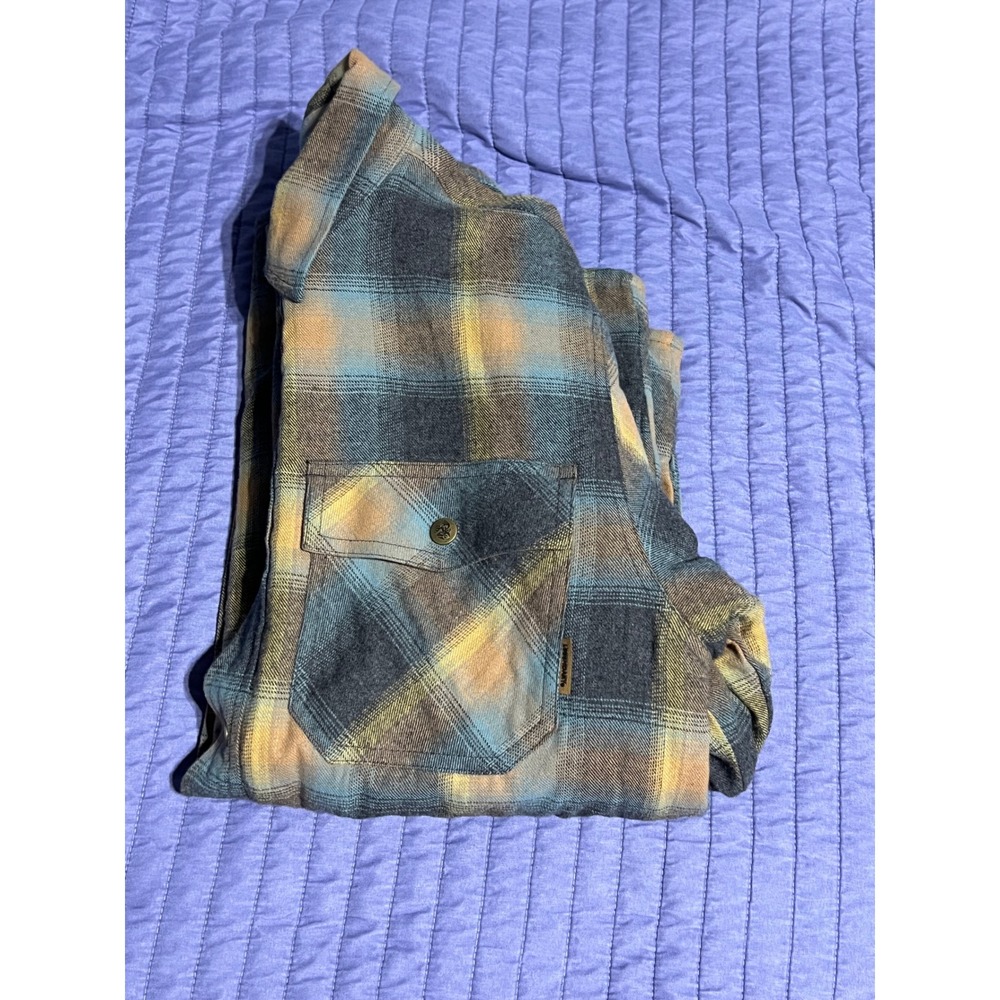Legendary Whitetails Mens Plaid Thermal Lined Flannel Shirt Jacket Blue Tan MD - Picture 2 of 16